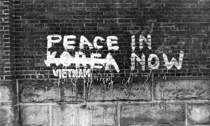 Peace in Vietnam historic graffiti