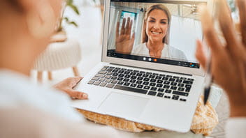 Video chat between a student and support staff